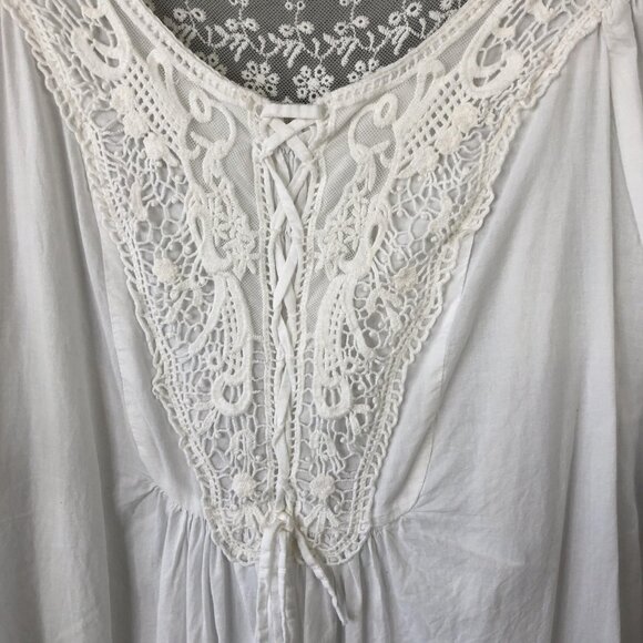 Tasha Polizzi Tunic Top Womens XL Boho Crochet Embroidered Pullover Blouse - Picture 13 of 16